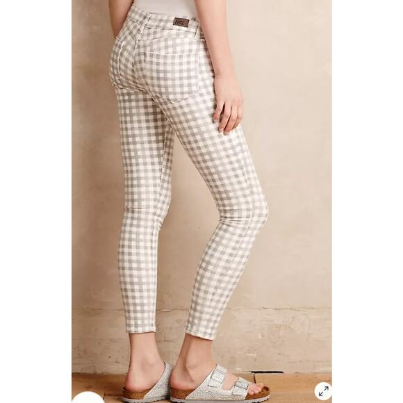 Anthropologie Paige Verdugo Ankle Skinny Jeans Gray Gingham size 29 - Picture 3 of 8